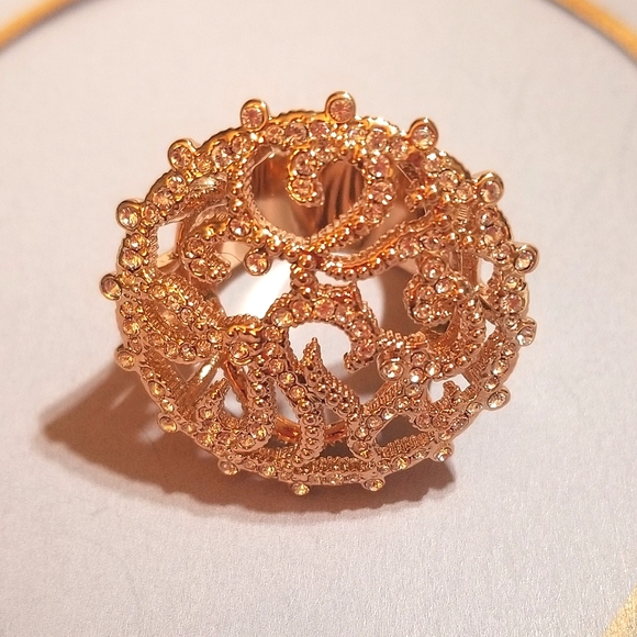 NWT DORIS PANOS 18k Rose Gold Plated Cocktail Ring - Picture 7 of 8